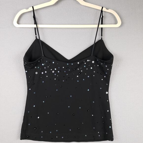 BCBG Size M Sequin Embellished Cami Tank Y2K Going Out Whimsigoth Bling Sparkle - Picture 7 of 7